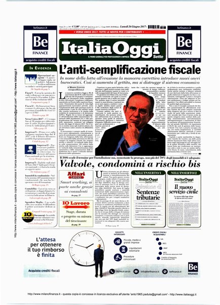 Italia oggi : quotidiano di economia finanza e politica